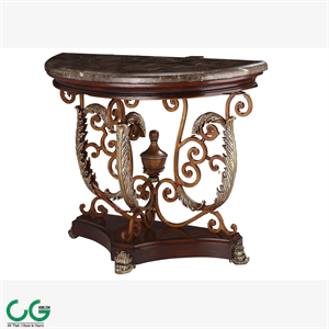 European style solid wood carving end view platform 3D model